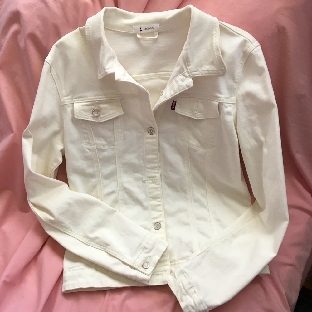 Angvns White Denim Jacket
